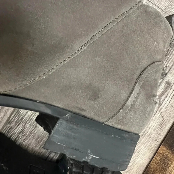 UGG Aureo II Boots Womens 8 Gray Ankle Booties Leather Zip Round Toe winter shoe - Picture 7 of 12